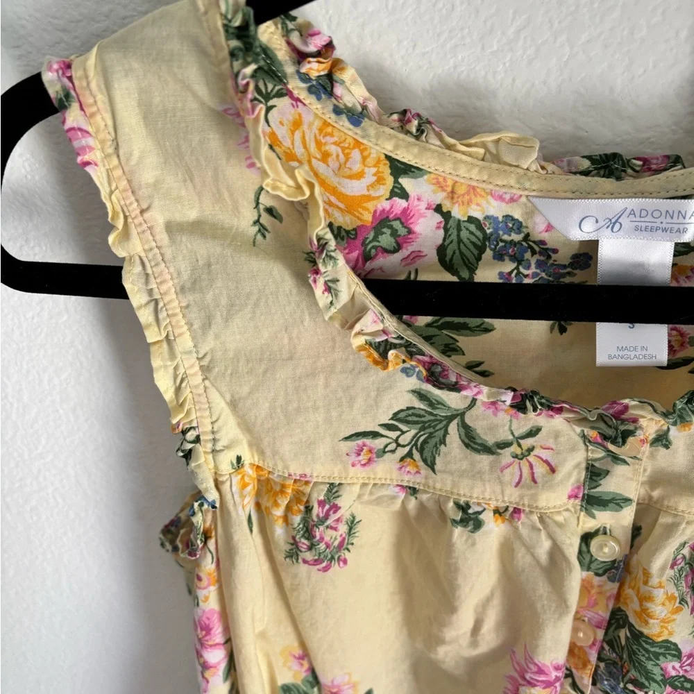 Cottagecore Adonna Floral Button-Down Nightgown 100% cotton in size small - Picture 5 of 11